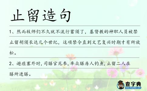 止留造句