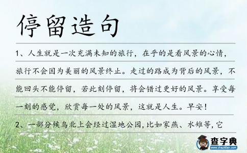 停留造句