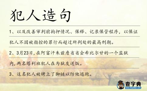 犯人造句