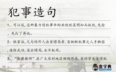 犯事造句