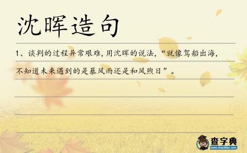 沈暉造句