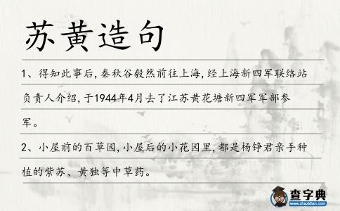 蘇黃造句