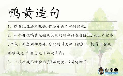 鴨黃造句