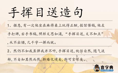 手揮目送造句