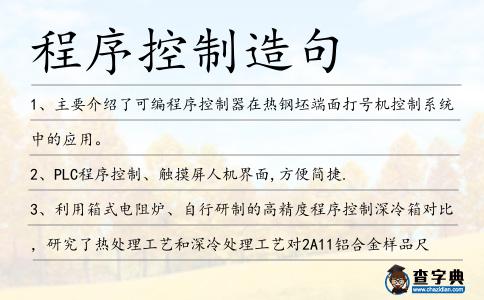 程序控制造句