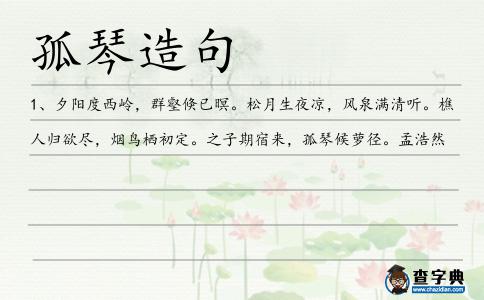孤琴造句