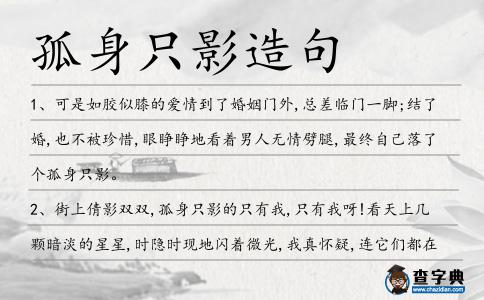 孤身只影造句