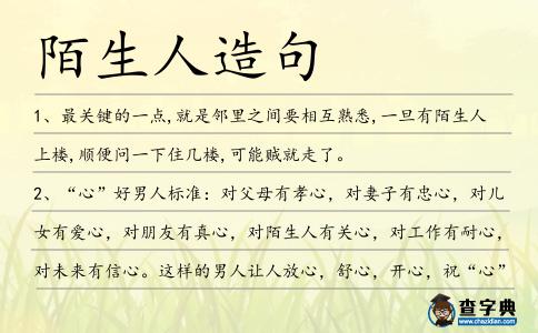 陌生人造句