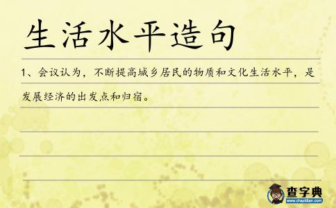 生活水平造句