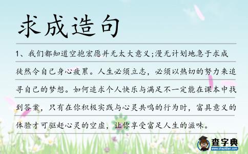 求成造句