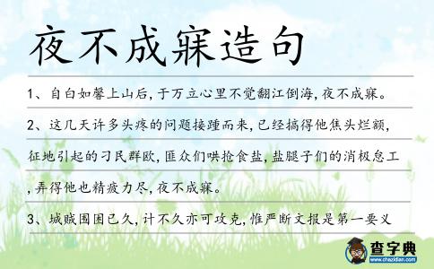 夜不成寐造句