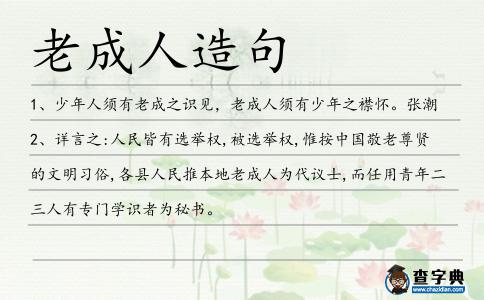 老成人造句