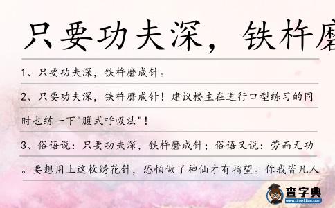 只要功夫深，鐵杵磨成針造句