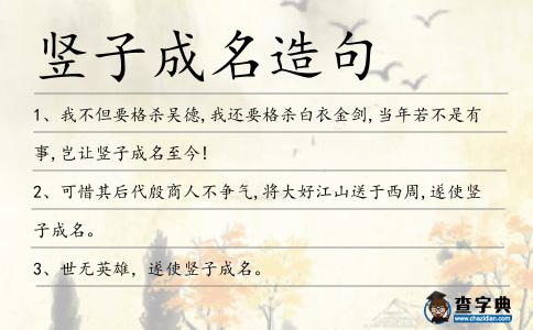 豎子成名造句