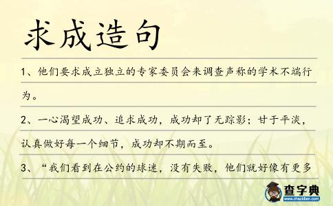 求成造句
