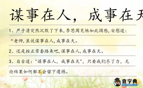 謀事在人,成事在天造句