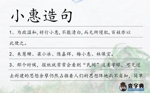 小惠造句