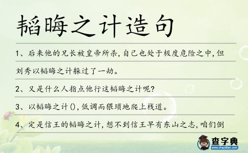 韜晦之計造句