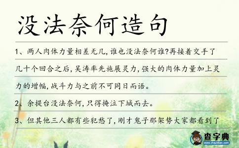 沒(méi)法奈何造句