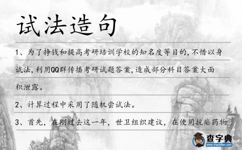 試法造句
