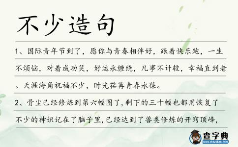 不少造句