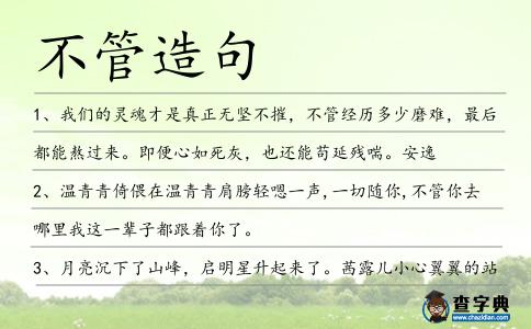 不管造句