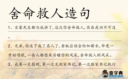 舍命救人造句