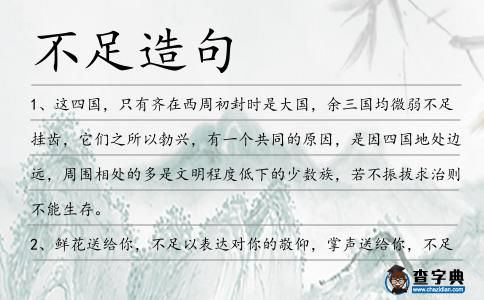 不足造句
