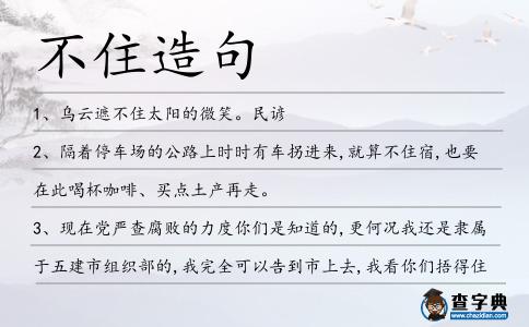 不住造句