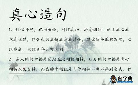 真心造句