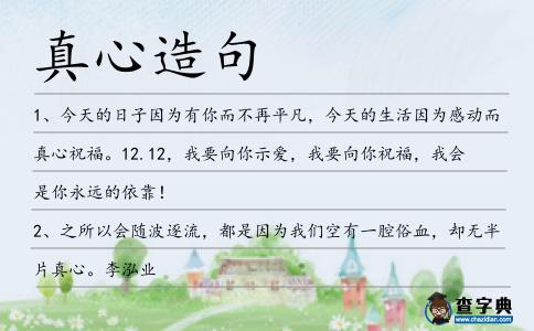 真心造句
