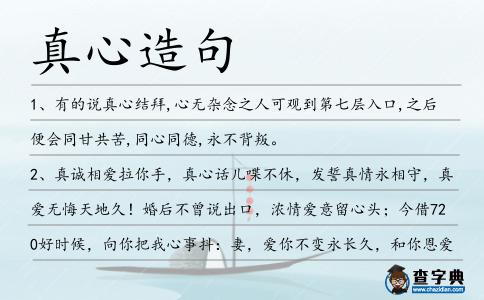 真心造句