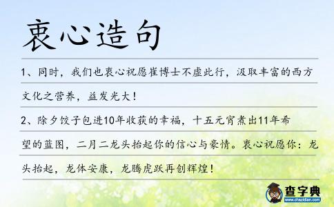 衷心造句