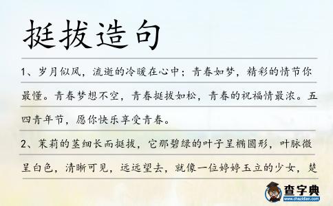 挺拔造句