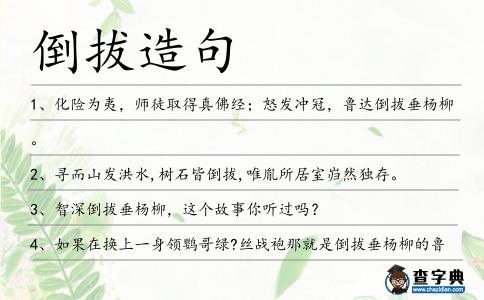 倒拔造句