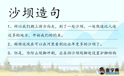 沙壩造句