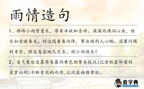 雨情造句