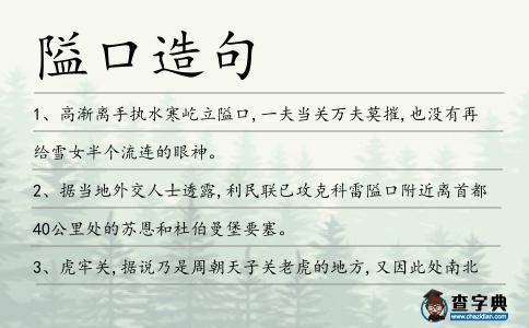 隘口造句