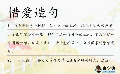 惜愛造句