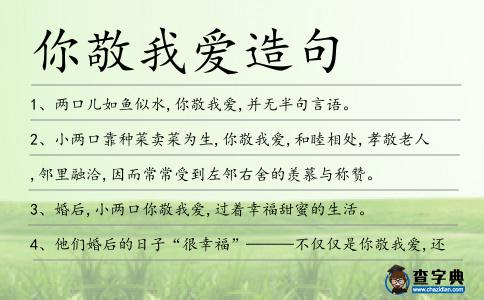 你敬我愛造句