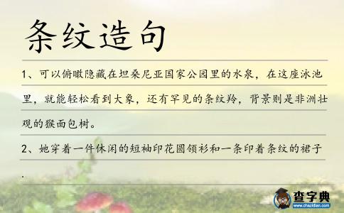 條紋造句