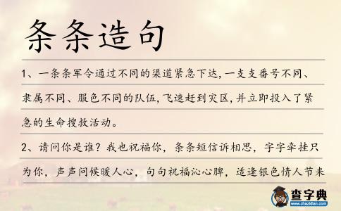 條條造句
