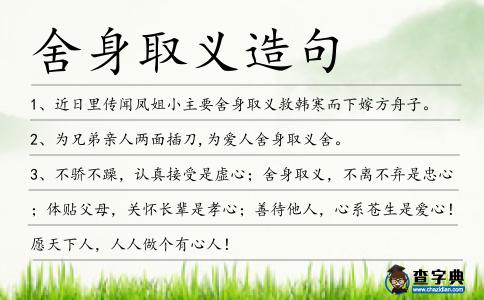 舍身取義造句