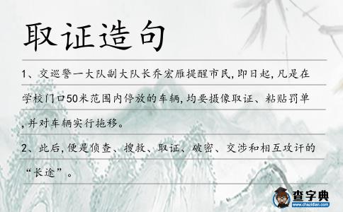 取證造句