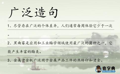 廣泛造句