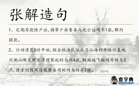 張解造句