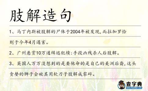 肢解造句