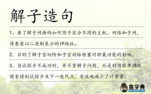 解子造句