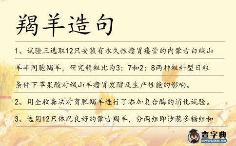 羯羊造句