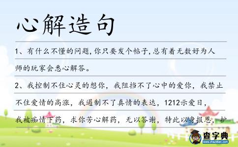 心解造句